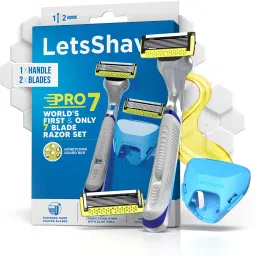 Pro 7 Max Shaving Razor for Men 1 Razor Handle + 2 Blades with Cap, Men-picture-9