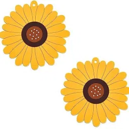 Placemats-BPA-Free,Food Gread Silicone Mat- Heat-Resistant Yellow, Flower Trivet-image-14