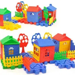 toys n smile DIY Jumbo Size House Building Block Toy for Kids with Trees and Window image 2