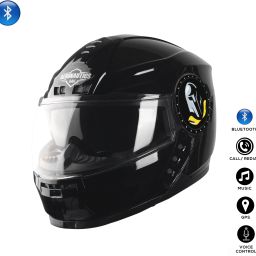 Bluetooth Full Face ISI Certified Helmet for Men with Inner Smoke Sun Shield Motorbike Helmet-93