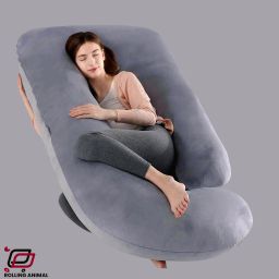 Polyester Fibre Solid Pregnancy Pillow Pack of 1-image-8