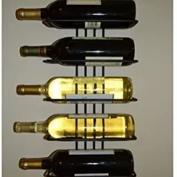 2980 Wall Mounted 5 Bottle Wine Rack - Wine Bottle Storage Shelf Iron Glass Holder-image-71