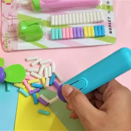 Cute Electric erasers for Kids with Fan and 30 Refills Set of 1 Non-Toxic Eraser-27