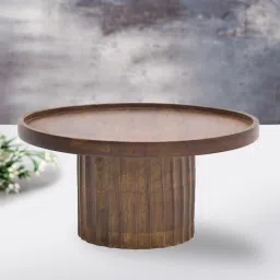 Ripple Wooden Cake Stand, Dessert Platter Stand, Pedestal Cake Stand, Wooden Cake Server-12