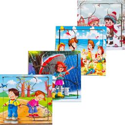 Packof4 Indian Seasons Multicolor Jigsaw Puzzle Summer, Winter, Monsoon & Spring-image-59