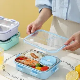 rbgiit Modern Bento Lunch Box with Secure Locking Lid and Inner Steel Tray 1 Containers Lunch Box image 2