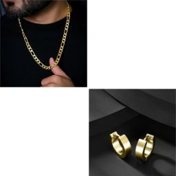 Stainless Steel Gold-plated Gold Jewel Set-image-125