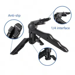 MUDTALE Portable Smartphone Tripod Stand, Adjustable Table Phone Holder for Recording 3 Axis Gimbal for Mobile, Camera image 5