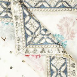 Dupatta Bazaar Floral Embroidered Dupatta with Zardozi image 5