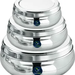 Set of 3 Stainless Steel Food Storage Containers Box Puri Dabba 3 Containers Lunch Box-21