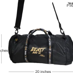 30 L Gym Duffel Bag - 30 L Duffel Gym Bag with shoe compartment, mesh pocket, side & secret pockets - Black-image-62