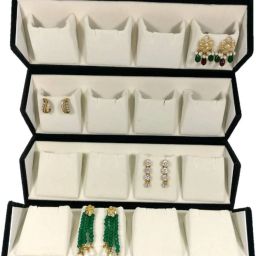 High Quality Velvet Large Earring Studs Tops Velvet Folder 16 Pairs Organizer Jewellery Vanity Box jewellery box Vanity Box-image-73