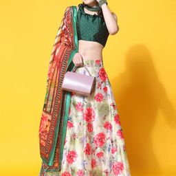 Kaizen TEXO FAB Printed Semi-Stitched Lehenga & Unstitched Blouse With Dupatta image 2