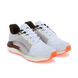 HRX by Hrithik Roshan Men White & Camel Brown Aircube Mesh Running Shoes image 3
