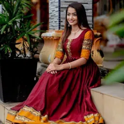 Solid Silk Blend Stitched Anarkali Gown-image-87