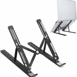 DRUMSTONE Laptop Stand Adjustable Stand Ergonomic Portable Tablet Stand Aluminium Desk Stand Rotatable Laptop Stand with Adjustable Height Compatible with Universal Laptops-image-23