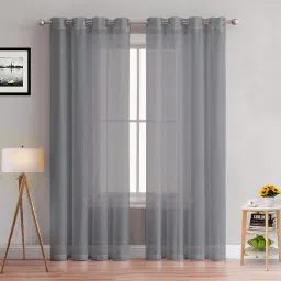 152 cm (5 ft) Polyester Semi Transparent Window Curtain (Pack Of 2)-image-34