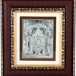 999 Pure Silver Balaji Wooden Frame size 3 Decorative Showpiece-15 cm-image-45