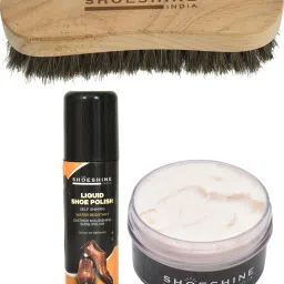 SHOESHINE Neutral shoe cream with Neutral shoe polish and Brush Leather, Synthetic Leather Shoe Cream-image-18
