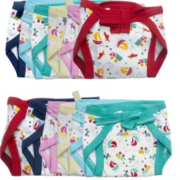 Reusable Nappy / Langot For New Born Baby Padded Multicolour - Pack of 12-13