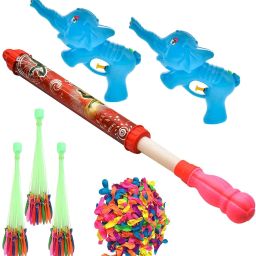 (3 Pichkari +3 Magic Balloon +200 Water Ballloon)for Kids Holi & Pool Party Fun Water Gun-image-76