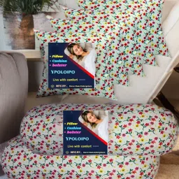 5 Cushion And 2 Microfibre Solid Bolster Pack of 7-image-30
