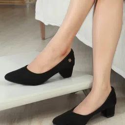 ELLE Pointed Toe Work Block Pumps-9