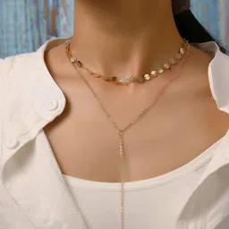 Shining Diva Fashion Gold-Plated Layered Necklace-image-7
