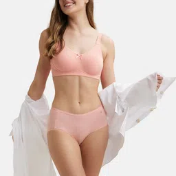 Jockey Wirefree Non Padded Cotton Full Coverage Solid Moulded Everyday Bra-FE41 image 5