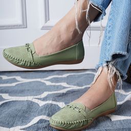 Mast & Harbour Green Textured Ballerinas-44