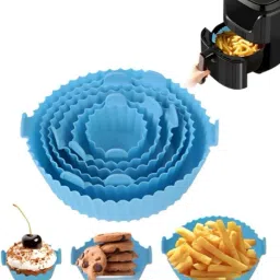 Air Fryer Silicone Pot with Handle Reusable Air Fryer Liner Heat Resistant Airfryer Tray-picture-17