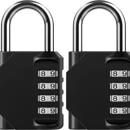 Combination Padlock with Solid Zinc Alloy Metal Body(NQ277_BLACK_2Pcs) Combination Lock-image-1