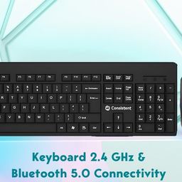 Consistent Voice Wireless Keyboard and Mouse (CMW401) Keyboard 2.4 GHz & Bluetooth 5.0 Connectivity, Noiseless Experience, Compact Size, Shortcut Keys Function. image 5