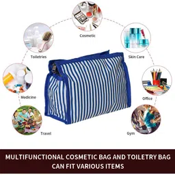 Kuber Industries Set Of 2 Blue Printed Toiletry Bag image 3