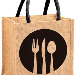 Jute Eco-Friendly & Reusable Grocery Bag With Zip & Handle 13x12 inch (Brown) Grocery Bag-image-22