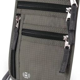 Men & Women Casual Grey Fabric RFID Document Holder-image-6