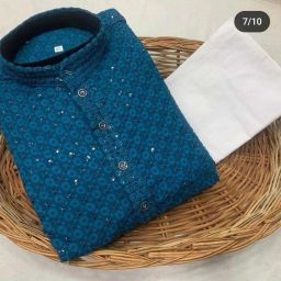 Men Cotton Rayon Kurta Pyjama Set-image-5