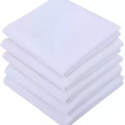 HOSVIN Men's Quality 100% Soft Cotton White Linen Handkerchief 45x45 cm ["White"] Handkerchief-image-84