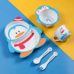 Bamboo Baby Tableware Set, Eco Friendly Baby Penguin Shape Dinner Set - Bamboo Fiber-picture-13