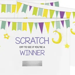 Pack Of 30, Giraffe Theme Scratch Off Game Cards For Baby Shower Party Supply Invitation Card-image-98