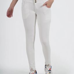Women Skinny High Rise White Jeans-image-31
