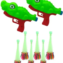 2 Dog Design Water Gun Pichkari Toys For Holi +6 Magic Bunch Balloons Water Gun-image-12