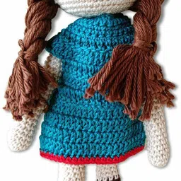 clapjoy Soft Hand Knitted Cotton Thread Doll | Crochet |Handmade Toys- 23 cm-picture-16