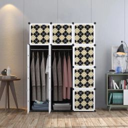 12-Door 12-Shelf Plastic almirah for kids, almirah of clothes ,cupboard clothes PC Collapsible Wardrobe-image-29