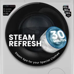 6.5 kg 5 Star with Steam Refresh program, 9 Swirl Wash, Eco Inverter, Powered by AI with Power Steam Fully Automatic Front Load with In-built Heater Silver, Black-12