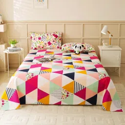 180 TC Microfiber Double Printed Flat Bedsheet-image-60