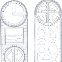 samvardhan Multifunctional Geometric Ruler Mathematics Drawing Template for Woodworking Ruler image 5