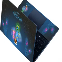 Techfit Laptop Skin Full Panel 15.6 inch - Shree Krishna Radha Hands Night Stars Self Adhesive Vinyl Laptop Decal 15.6-picture-4