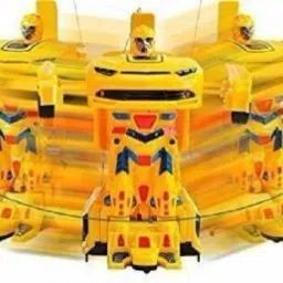 ravya collection Robot Races Car Toy 2 in 1 Transform Car Toy with Bright Lights and Music (Yellow) image 2