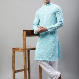 Men Pure Cotton Kurta Churidar Set-image-58